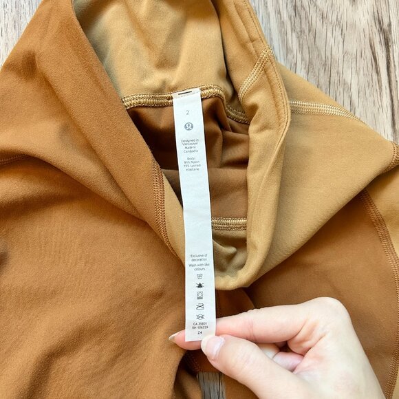 Lululemon Nulu Colour Block High-Rise Tight 25" Copper Brown/Bold Beige Size 2 - Picture 7 of 8